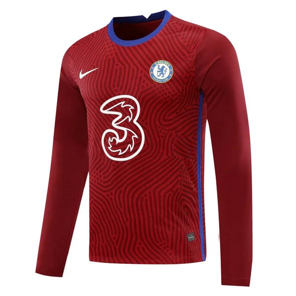 Camiseta Chelsea Manga Larga Portero 2020 2021 Borgona